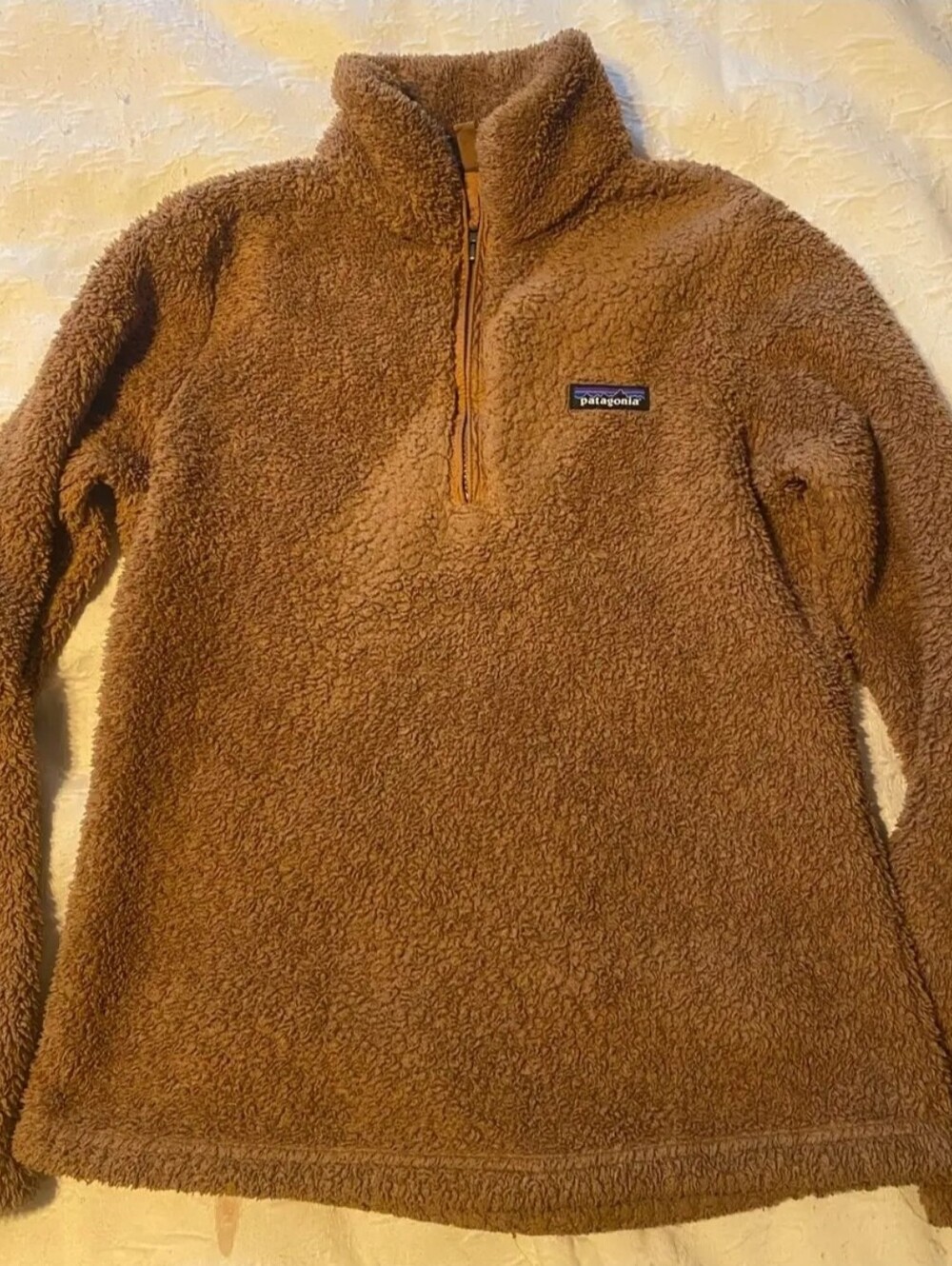 Patagonia Brown Sherpa 1/4 Zip Pullover-Size Small- EUC